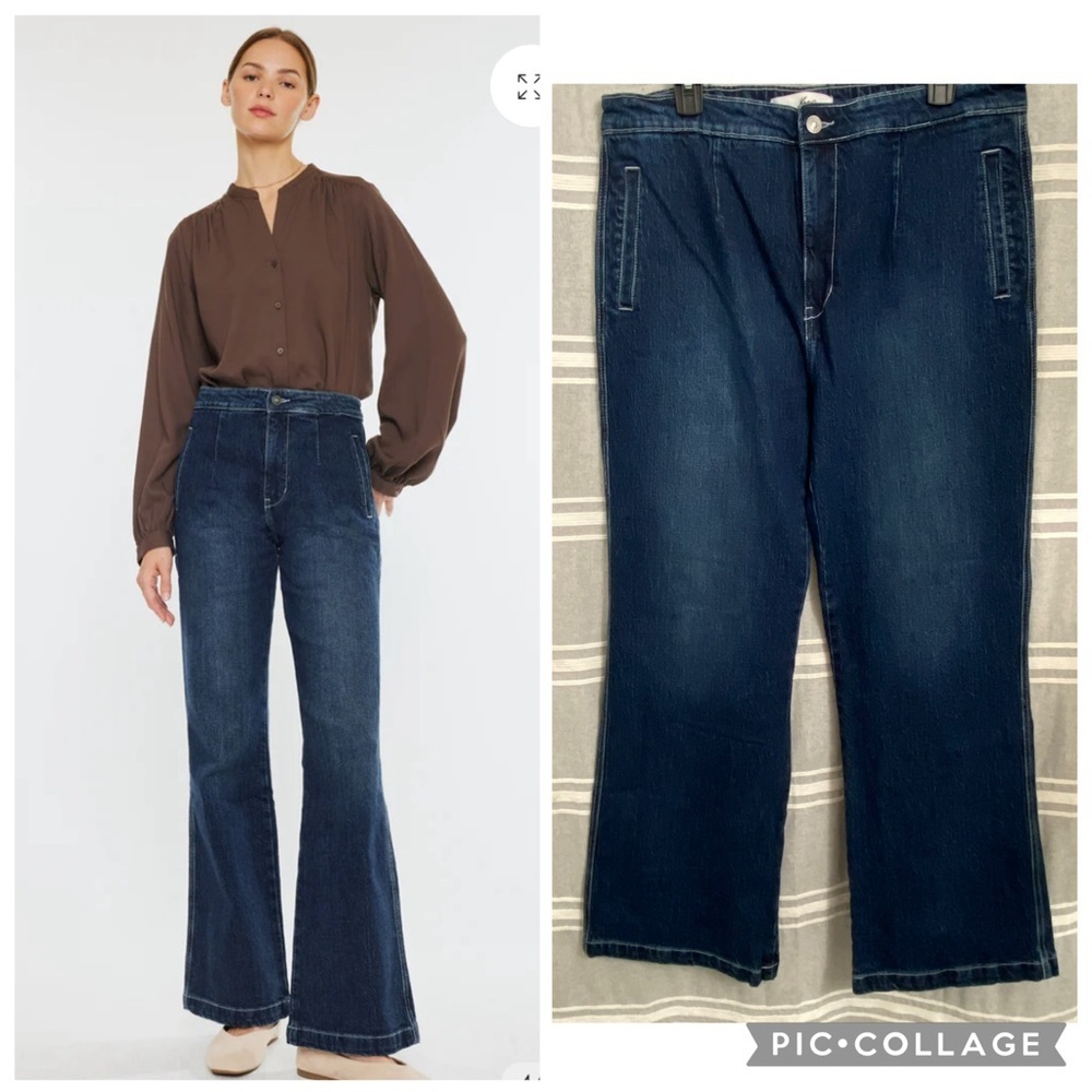 KANCAN / Sparrow High Rise Holly Flare Dark Washed Jeans Size 15/31